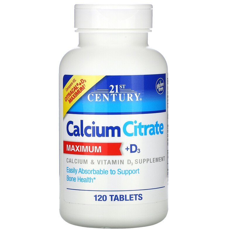 Calcium Citrate Maximum + Vitamin D3 120 таблетки | 21st Century