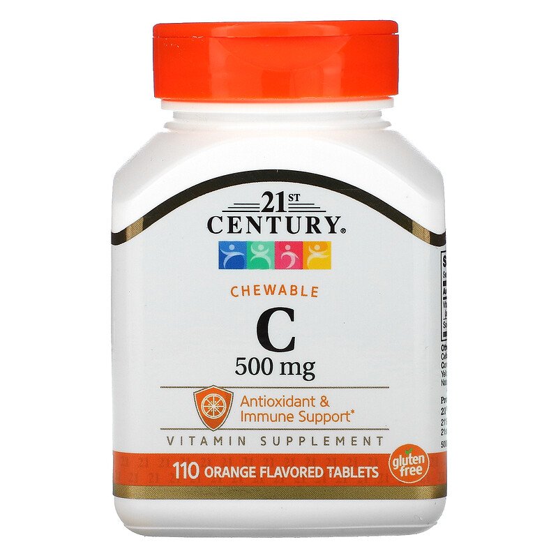 Vitamin C 500 мг 110 дъвчащи таблетки | 21st Century