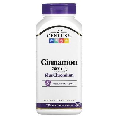 Cinnamon 2000 мг + Chromium 120 веге капсули | 21st Century