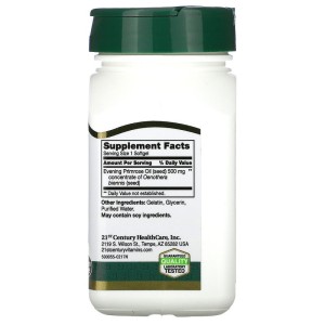 Evening Primrose Oil 500 мг 60 гел-капсули | 21st Century Evening Primrose Oil 500 мг 60 гел-капсули | 21st Century