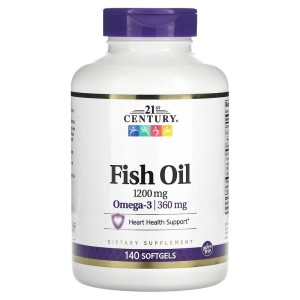 Fish Oil 1200 мг 140 гел-капсули | 21st Century