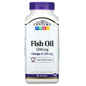 Fish Oil 1200 мг 90 гел-капсули | 21st Century
