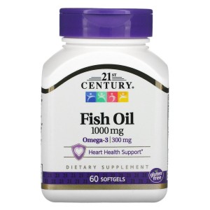 Fish Oil Рибено Масло 1000 мг 60 гел-капсули | 21st Century Fish Oil Рибено Масло 1000 мг 60 гел-капсули | 21st Century
