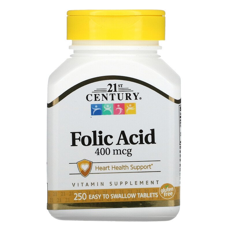 Folic Acid (Фолиева Киселина) 400 мкг 250 таблетки | 21st Century
