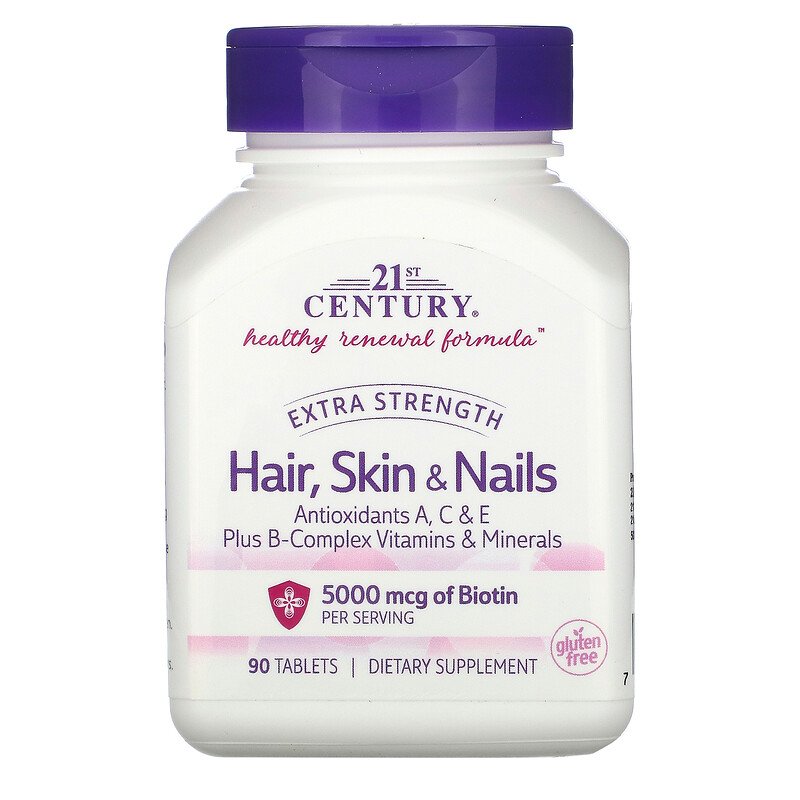 Hair, Skin & Nails Extra Strength 90 таблетки | 21st Century Hair, Skin & Nails Extra Strength 90 таблетки | 21st CenturyКакво представлява Hair, Skin & Nails Extra Strength? Hair, Skin & Nails Extra Strength 90 таблетки | 21st Century Какво представлява Hair, Skin & Nails Extra Strength? Hair, Skin & Nails Extra Strength 90 Tablets 21st Century е мултивитамин на топ це Hair, Skin & Nails Extra Strength 90 табл