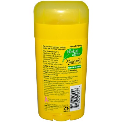 Herbal Clear Aloe Fresh Натурален дезодорант 75 гр | 21st Century По-траен аромат Хипоалергенен Съдържа витамин А и Е Натурален дезодорант Herbal Clear Aloe без алуминий се предлага на страхотна цена Herbal Clear Aloe Fresh Натурален дезодорант 75 гр | 21