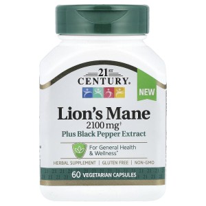Lion's Mane + Black Pepper Extract 60 веге капсули | 21st Century