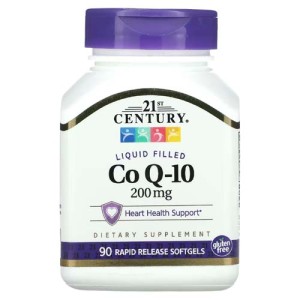 Liquid Filled CoQ-10 200 мг 90 гел-капсули | 21st Century