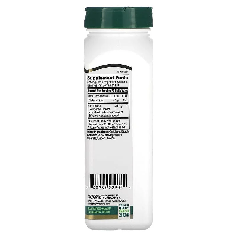Milk Thistle Extract 200 веге капсули | 21st Century Milk Thistle Extract 200 веге капсули | 21st Century