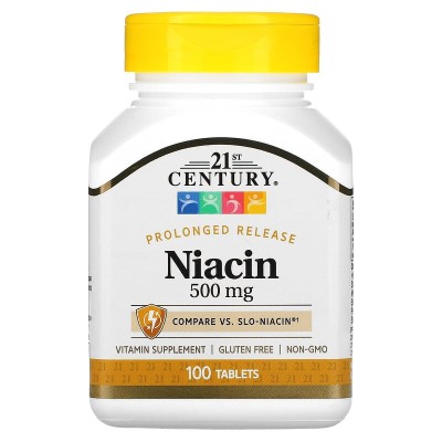 Niacin Prolonged Release 500 мг 100 таблетки | 21st Century