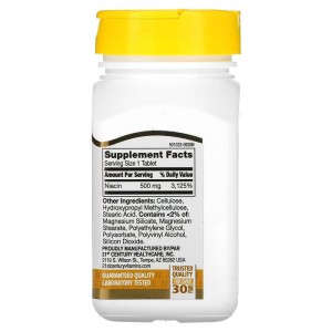 Niacin Prolonged Release 500 мг 100 таблетки | 21st Century Niacin Prolonged Release 500 мг 100 таблетки | 21st Century