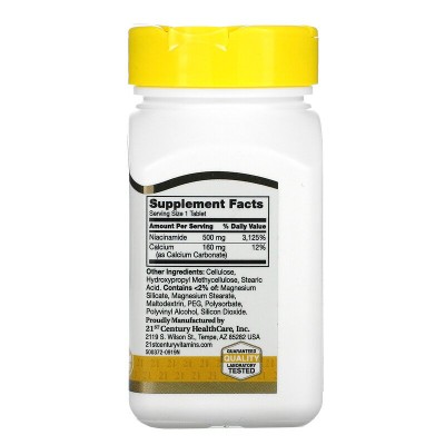 Niacinamide | Ниацинамид Витамин B-3 500 мг 110 таблетки | 21st Century