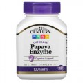 Papaya Enzyme 100 дъвчащи таблетки | 21st Century
