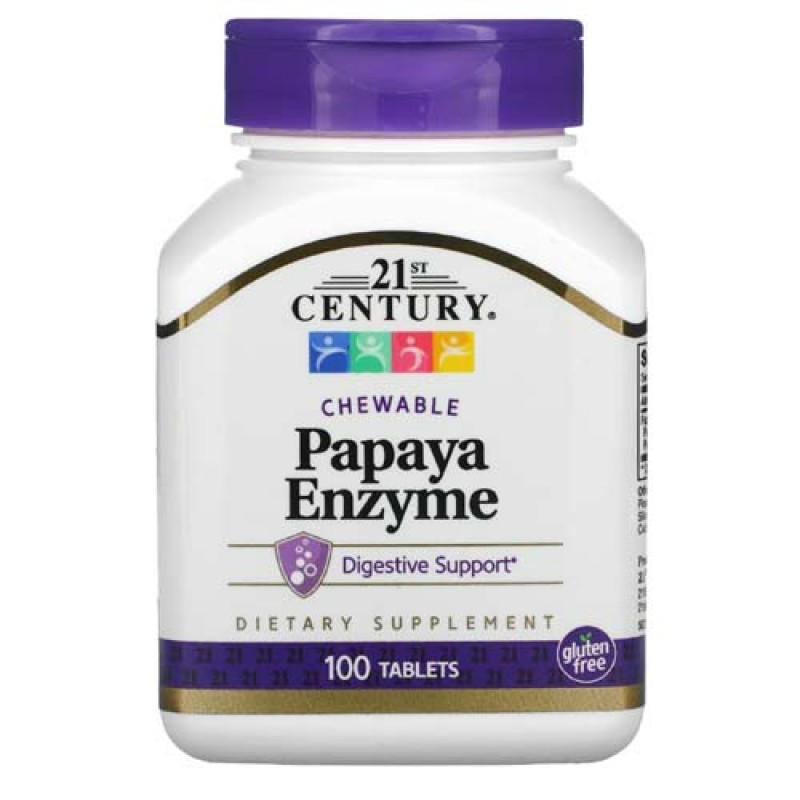 Papaya Enzyme 100 дъвчащи таблетки | 21st Century