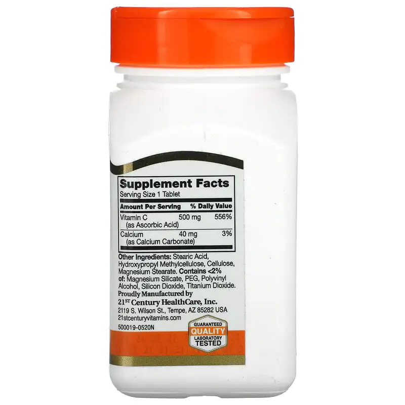 Vitamin C Prolonged Release 500 мг 110 таблетки | 21st Century Vitamin C Prolonged Release 500 мг 110 таблетки | 21st Century
