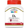 Vitamin D3 10,000 IU (250 мкг) 110 таблетки | 21st Century