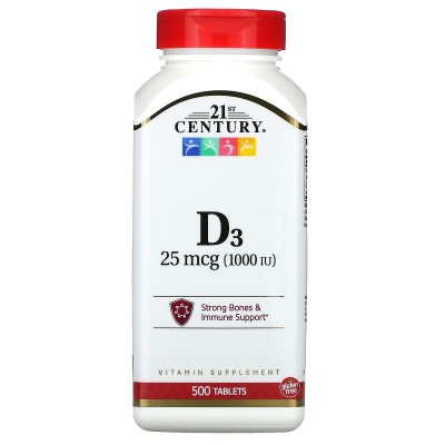 Vitamin D3 1000 IU 500 таблетки | 21st Century Healthcare