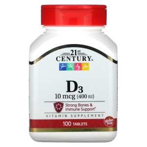 Vitamin D3 10 мкг (400 IU) 100 таблетки | 21st Century