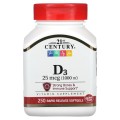 Vitamin D3 25 мкг (1000 IU) 250 гел-капсули | 21st Century