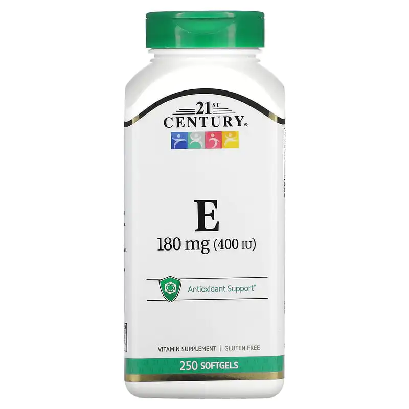 Vitamin E 400 IU (180 мг) 250 гел-капсули | 21st Century Vitamin E 400 IU (180 мг) 250 гел-капсули | 21st Century