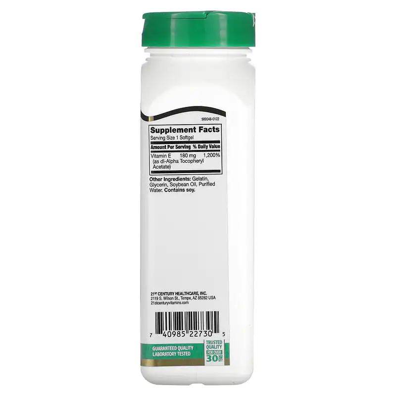 Vitamin E 400 IU (180 мг) 250 гел-капсули | 21st Century Vitamin E 400 IU (180 мг) 250 гел-капсули | 21st Century