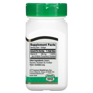 Vitamin E 400 IU (180 мг) 110 гел-капсули | 21st Century