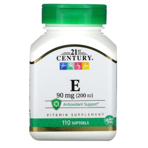 Vitamin E 90 мг (200 IU) 110 гел-капсули | 21st Century