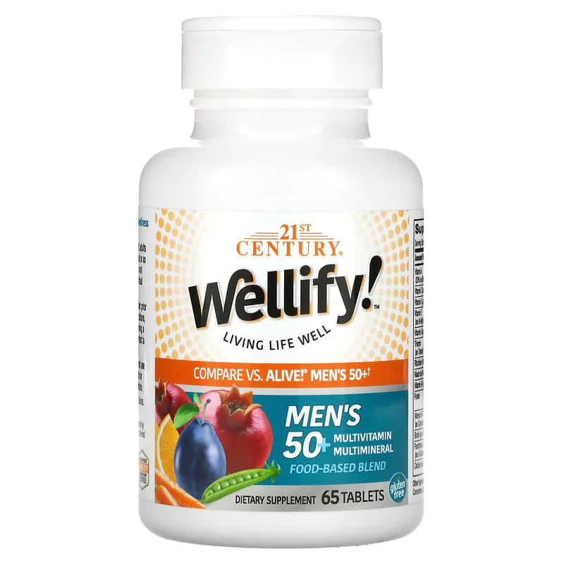 Wellify Men's 50+ Мултивитамини за Мъже 65 таблетки | 21st Century
