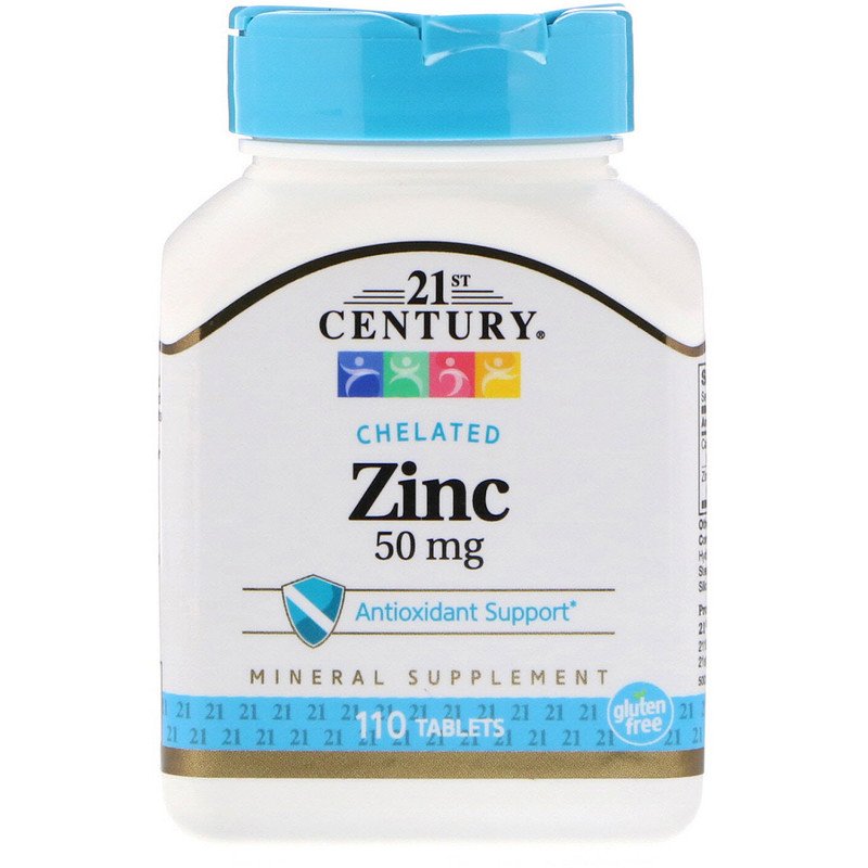 Zinc Chelated (Цинк) 50 мг 110 таблетки | 21st Century