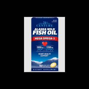 Alaska Wild Fish Oil Mega Omega-3 90 гел-капсули | 21st Century