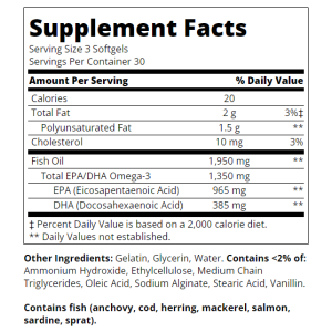 Alaska Wild Fish Oil Mega Omega-3 90 гел-капсули | 21st Century