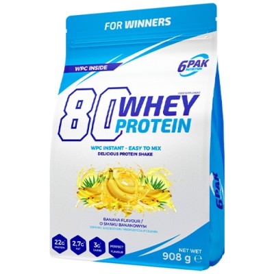 80 Whey Protein | WPC Instant - Банан 908 г | 6PAK Nutrition