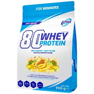 80 Whey Protein | WPC Instant - Фъстъчено масло - банан 908 г | 6PAK Nutrition