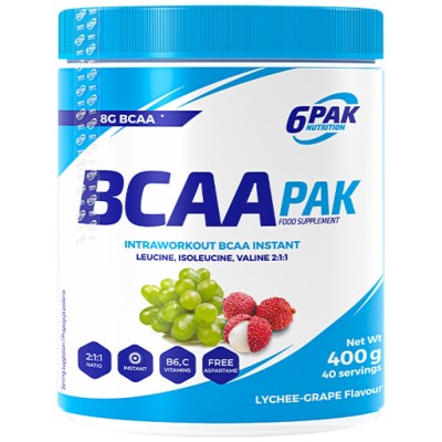 BCAA PAK 2:1:1 Instant - Личи с грозде 400 г | 6PAK Nutrition