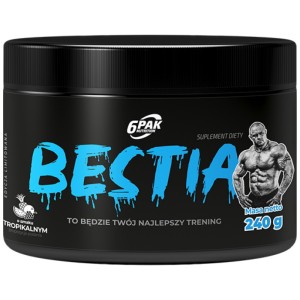 Bestia | Ultimate Pre-Workout Formula - Тропически Плодове 240 г | 6PAK Nutrition