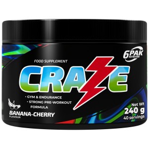 Craze Pre-Workout - Череша с банан 240 г | 6PAK Nutrition
