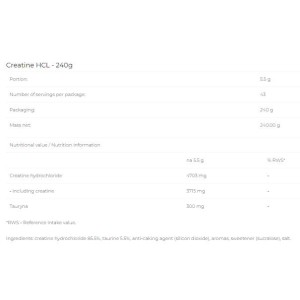 Creatine HCL Powder - Лимонада 240 г | 6PAK Nutrition