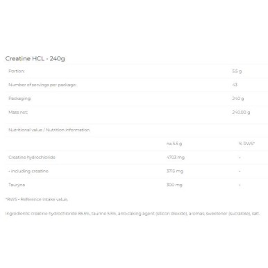 Creatine HCL Powder - Лимонада 240 г | 6PAK Nutrition