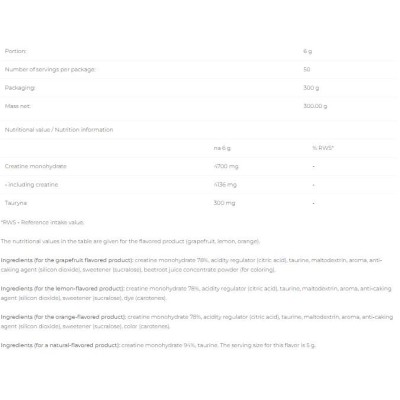 Creatine Monohydrate - Лимон 500 г | 6PAK Nutrition