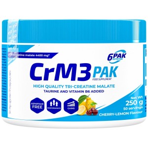 CrM3 PAK (Tri-Creatine Malate + Taurine) - Лимон - Череша 250 г | 6PAK Nutrition