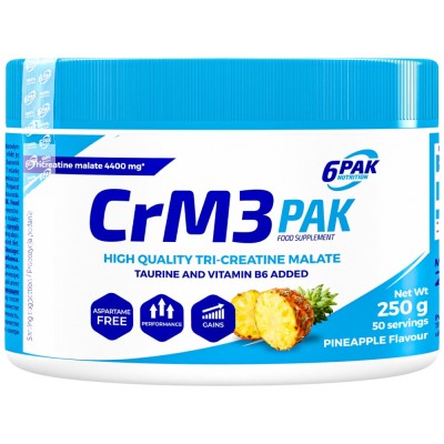 CrM3 PAK (Tri-Creatine Malate + Taurine) - Ананас 250 г | 6PAK Nutrition