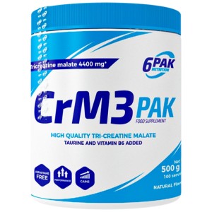 CrM3 PAK (Tri-Creatine Malate + Taurine) - Натурален 500 г | 6PAK Nutrition