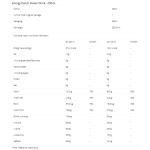 Energy Punch Power Drink | with BCAA & Caffeine - Acai Berry 250 мл | 6PAK Nutrition