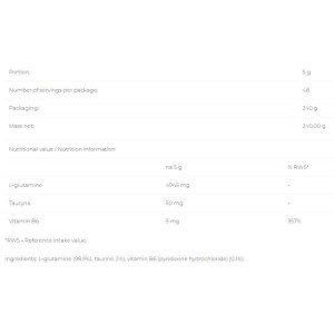 Glutamine Pure - Неовкусен 240 г | 6PAK Nutrition Glutamine Pure - Неовкусен 240 г | 6PAK Nutrition