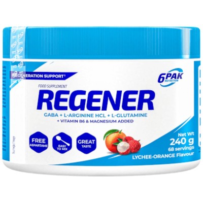 REGENER | GABA, L-Arginine & L-Glutamine - Личи с портокал 240 г | 6PAK Nutrition