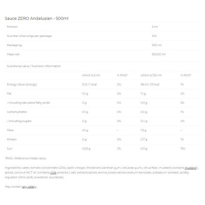 Sauce Zero - Andalusian - 500 мл | 6PAK Nutrition
