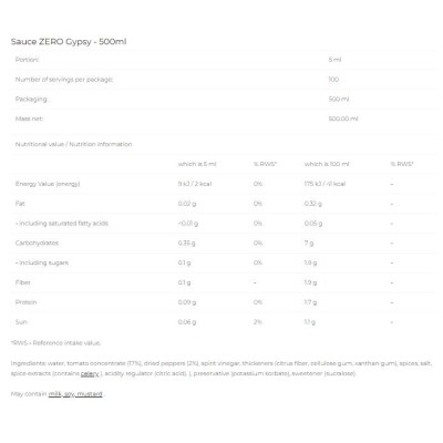 Sauce Zero - Gypsy - 500 мл | 6PAK Nutrition