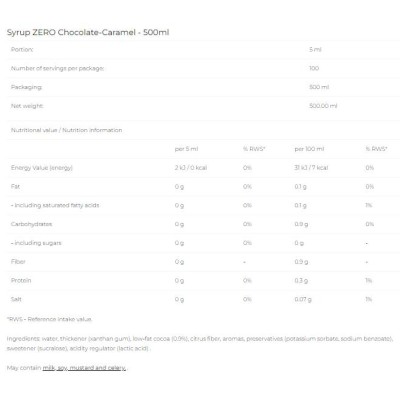 Syrup Zero - Chocolate Caramel - 500 мл | 6PAK Nutrition