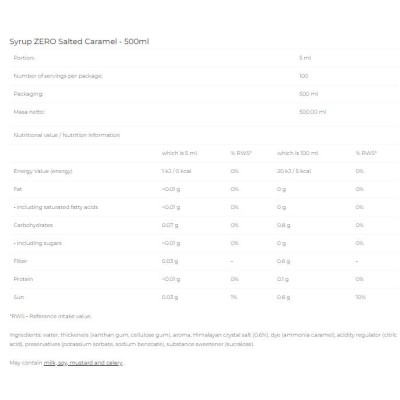 Syrup Zero - Salted Caramel - 500 мл | 6PAK Nutrition