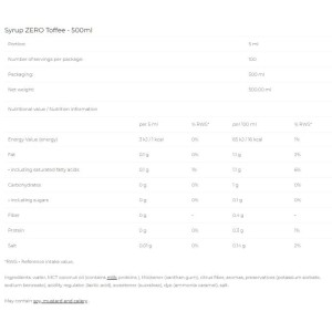 Syrup Zero - Toffee - 500 мл | 6PAK Nutrition